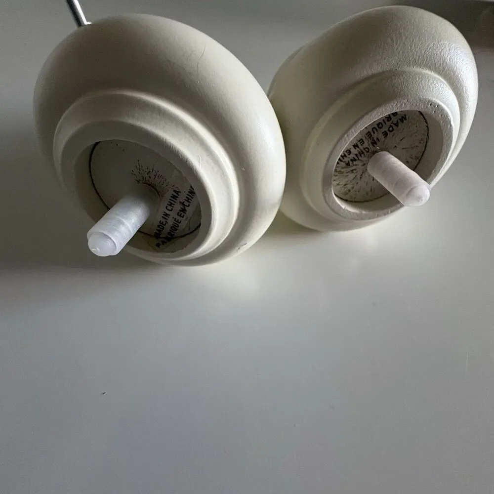 Pottery Barn Set Of 2 White Wood Finials NEW Hardware